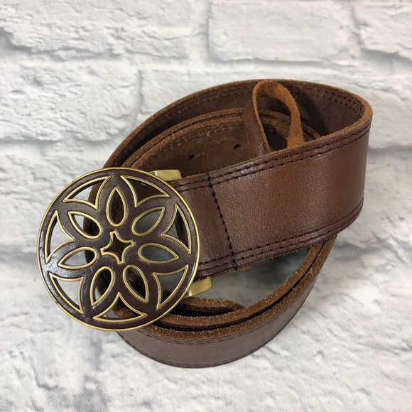American Eagle Leather buckle Belt Brown Size Small Adjustable - Picture 1 of 11